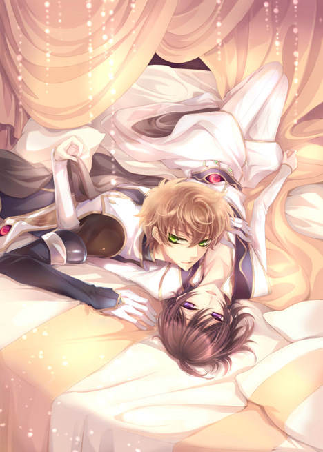 lelouch vi britannia and kururugi suzaku (code geass) drawn by fylus