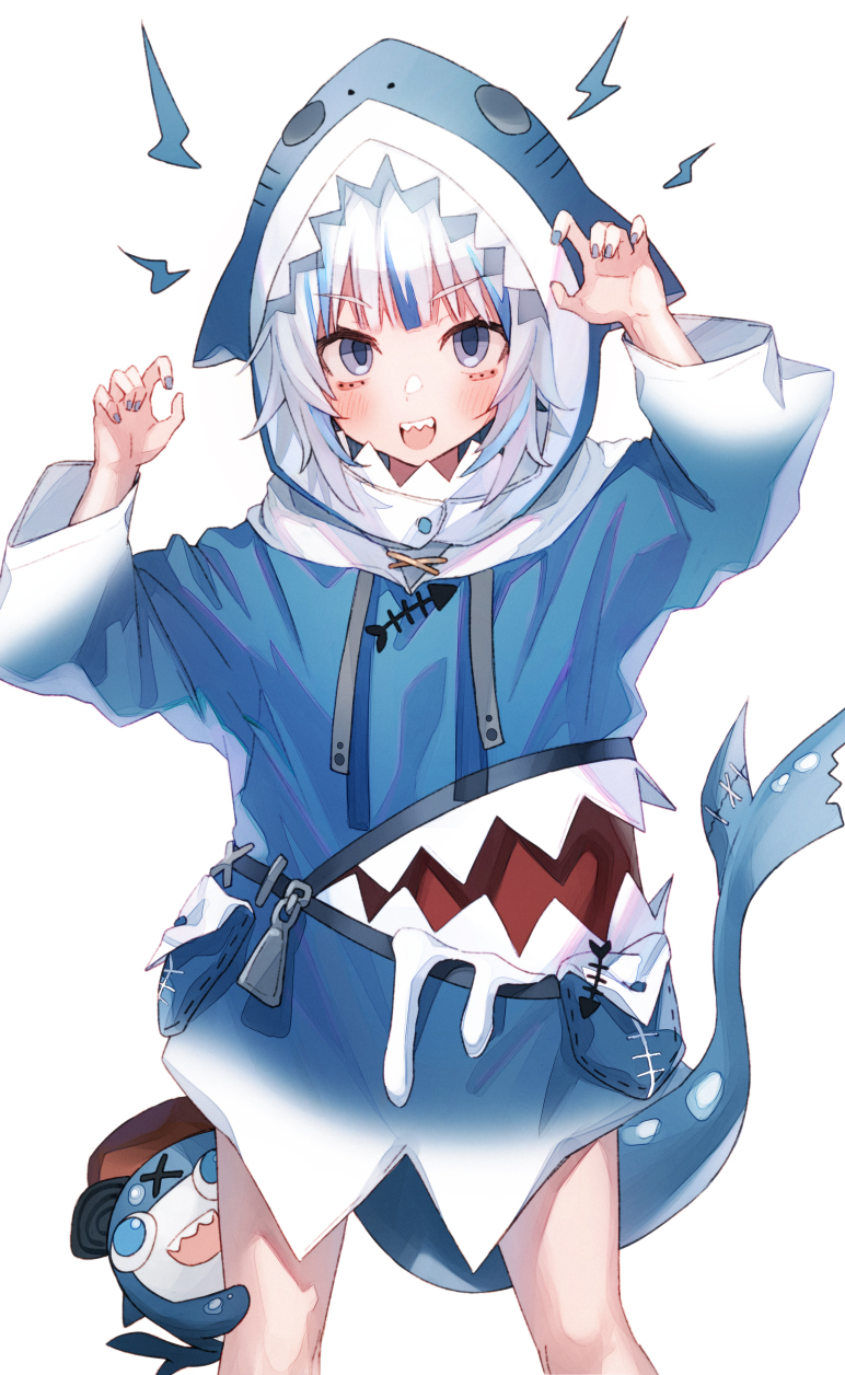 gawr gura and bloop (hololive and 1 more) drawn by pokan_(xz1128)
