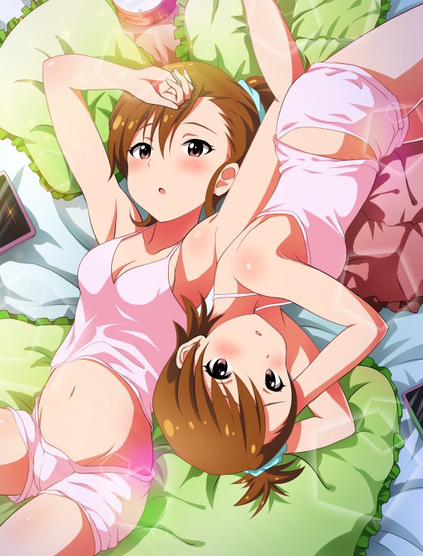 futami mami and futami ami (idolmaster) drawn by garana