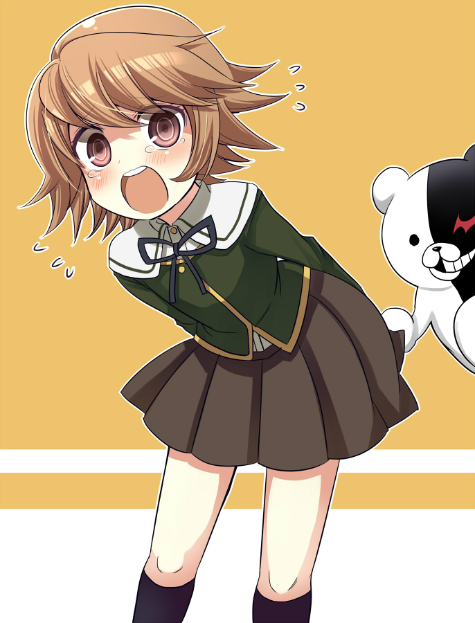 monokuma and fujisaki chihiro (danganronpa and 1 more) drawn by shiroan_(araigumaaraiguma)