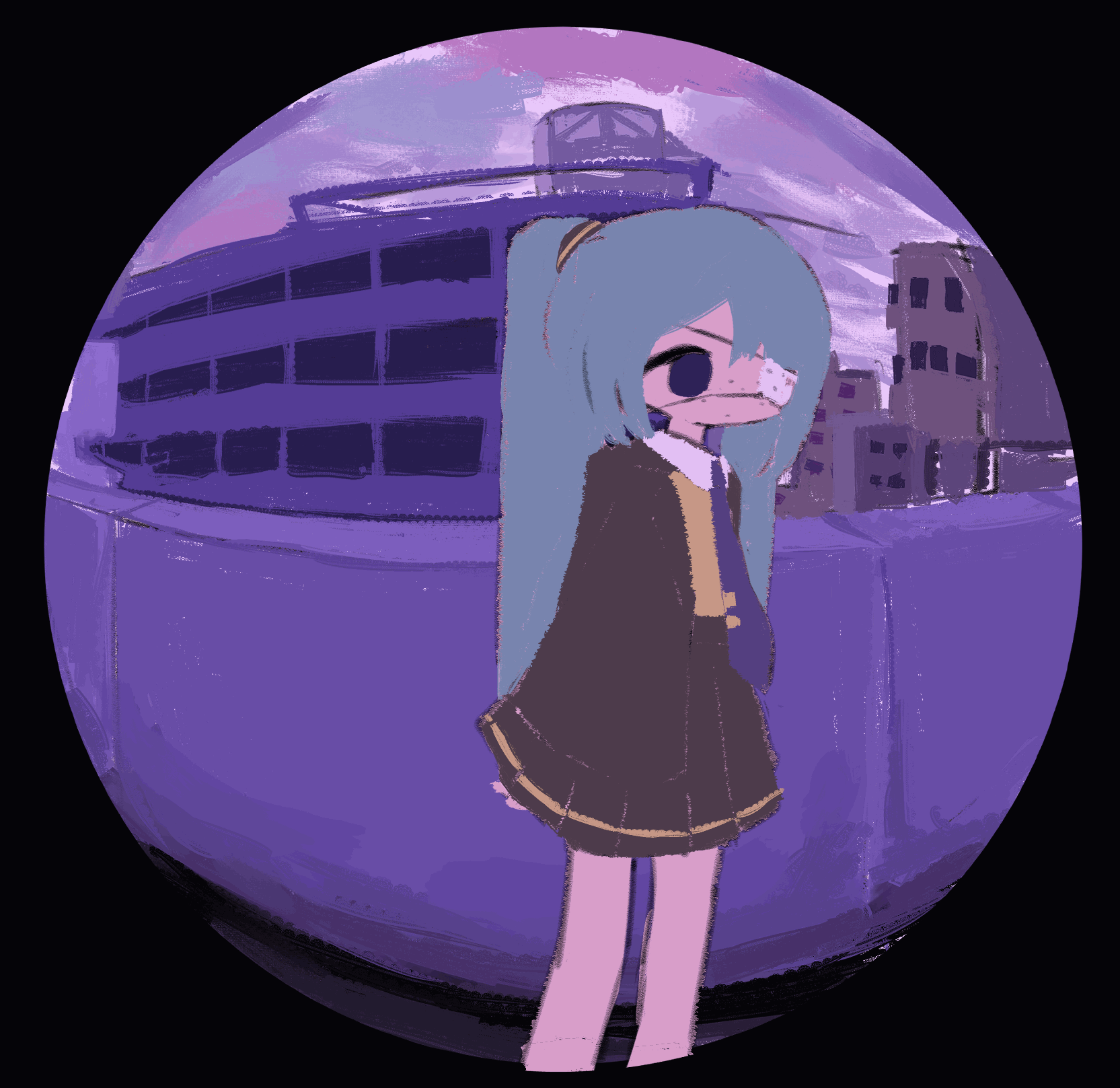 hatsune miku (vocaloid and 1 more) drawn by che_(cagelabyrinth)