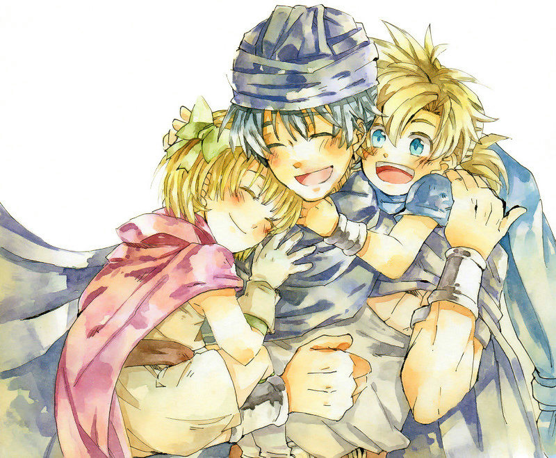 hero, hero's daughter, and hero's son (dragon quest and 1 more) drawn by ake_(ake54)