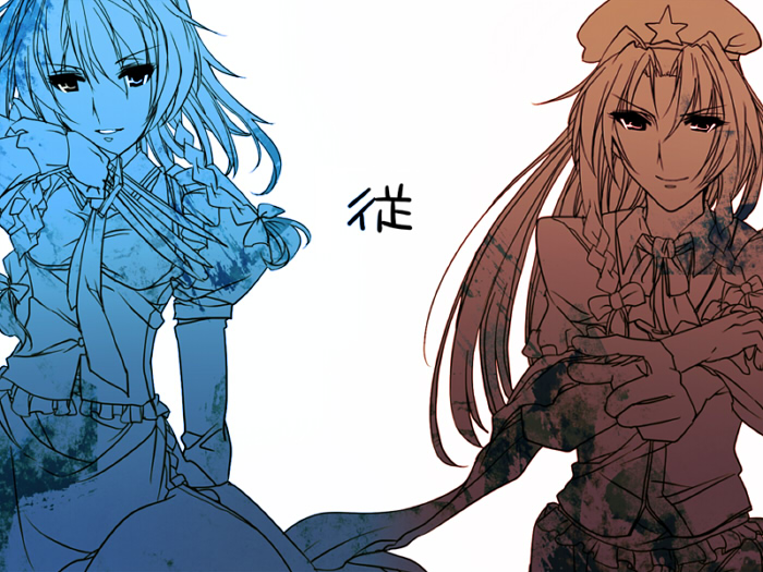 izayoi sakuya and hong meiling (touhou) drawn by hattori_masahiko