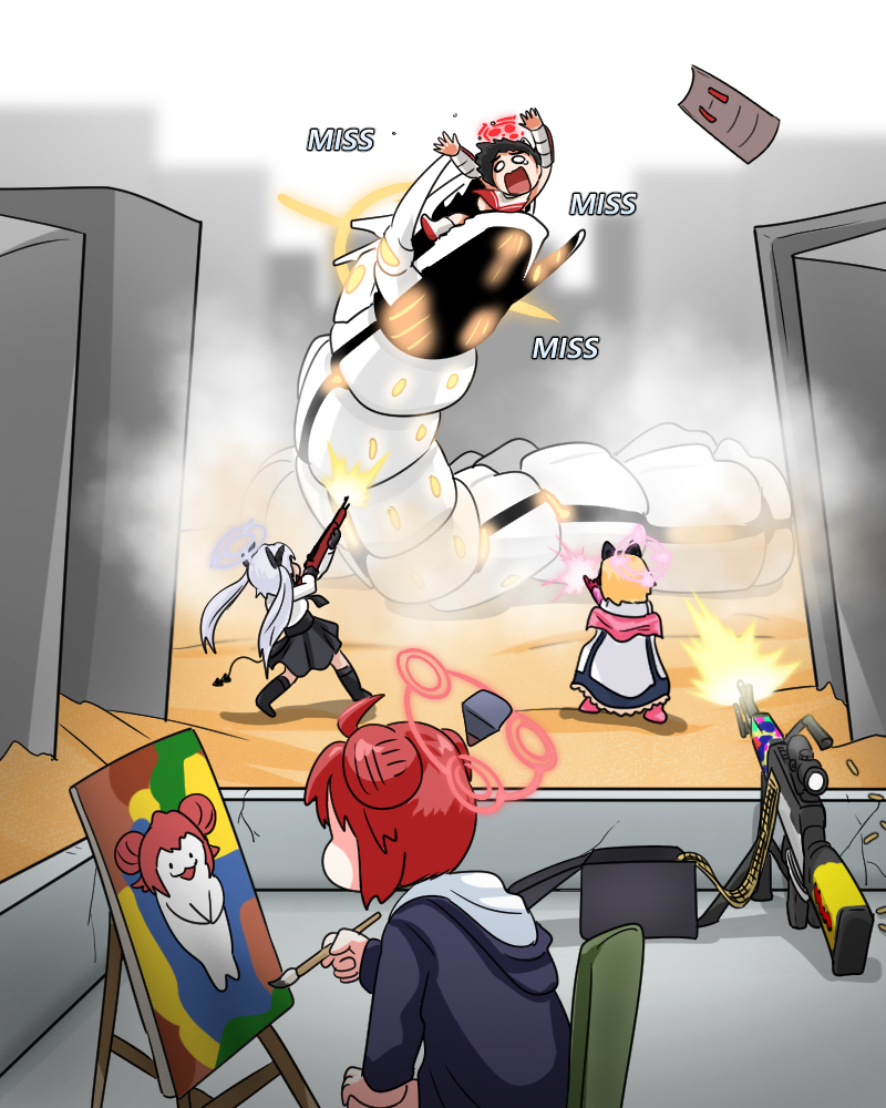 momoi, iori, tsubaki, maki, binah, and 1 more (blue archive) drawn by c/h