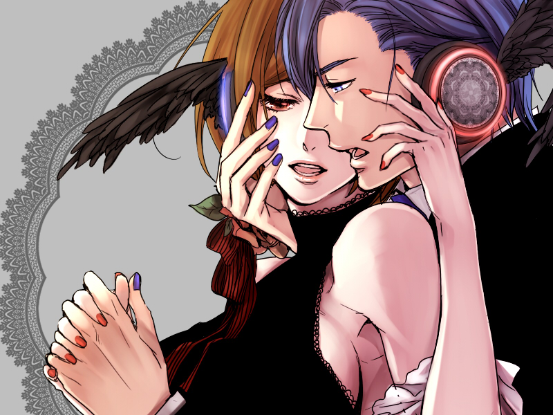 kaito and meiko (vocaloid and 1 more) drawn by suzunosuke_(sagula)