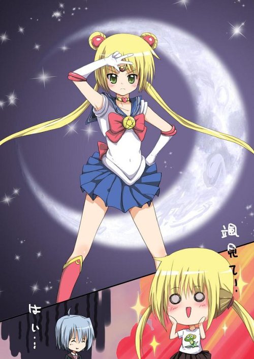 sailor moon, sanzen'in nagi, and ayasaki hayate (bishoujo senshi sailor moon and 1 more) drawn by zhao_shuwen