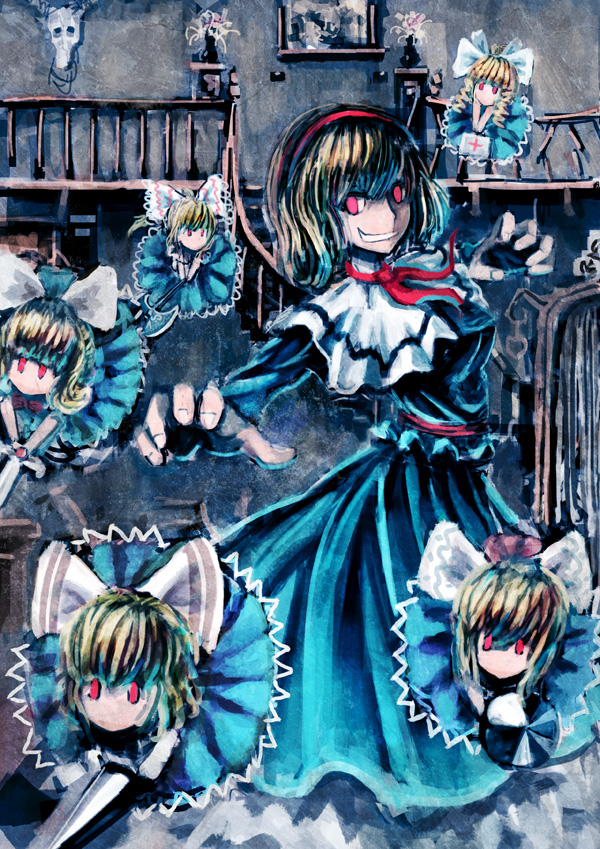alice margatroid and shanghai doll (touhou) drawn by mahou_kyuuri