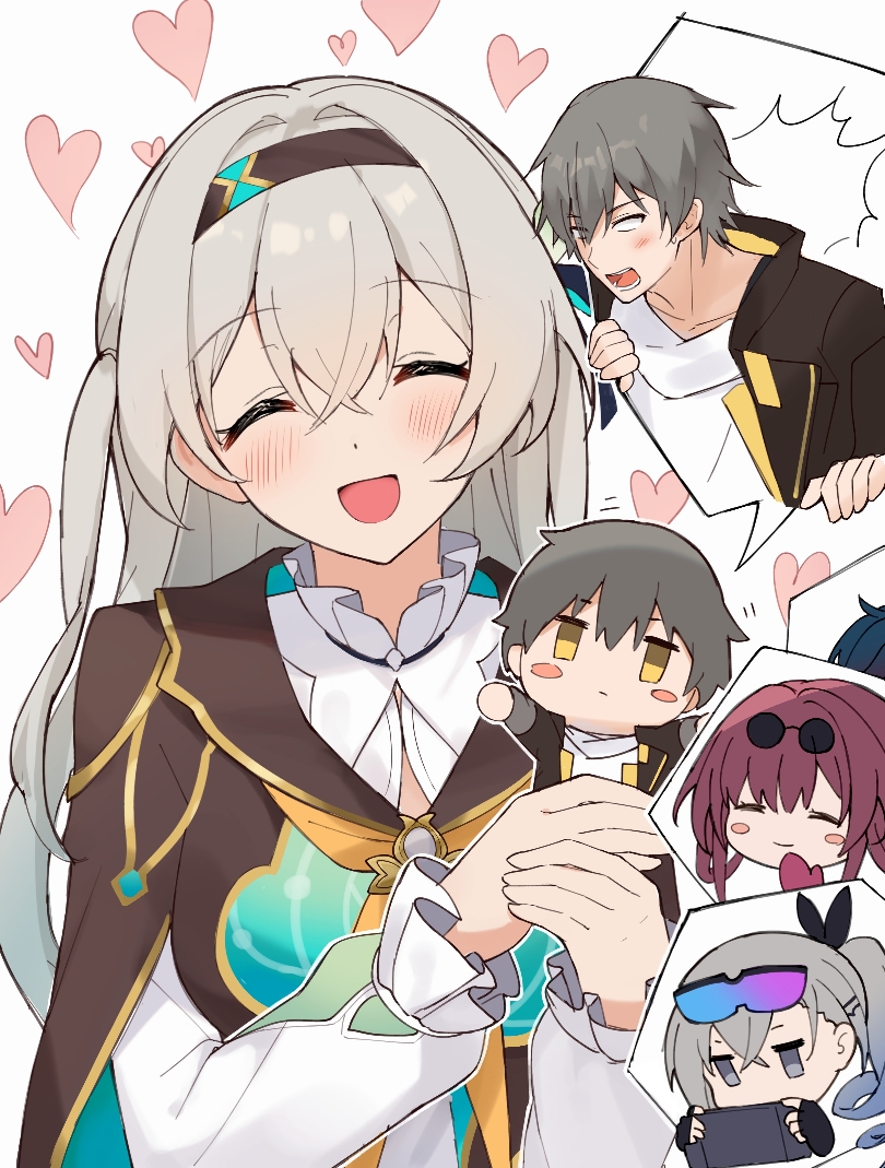 trailblazer, firefly, kafka, caelus, and blade (honkai and 1 more) drawn by azusa_(980650076)