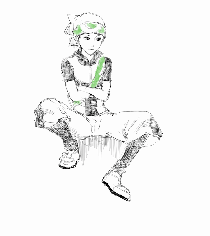 brendan (pokemon and 1 more) drawn by xojyan