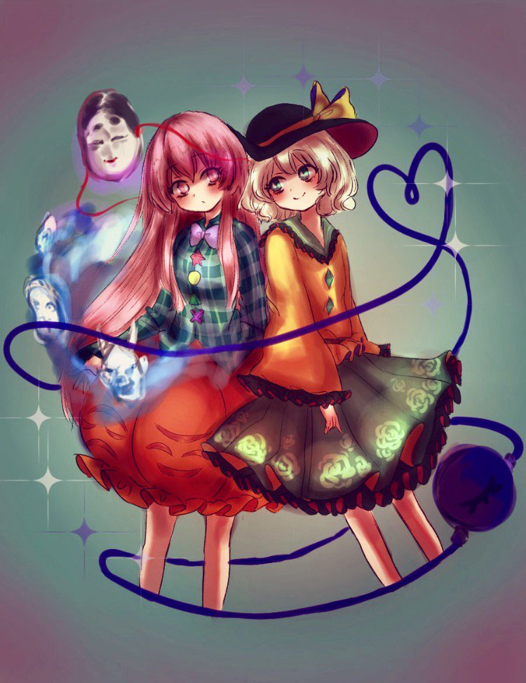 komeiji koishi and hata no kokoro (touhou) drawn by fukufukupine