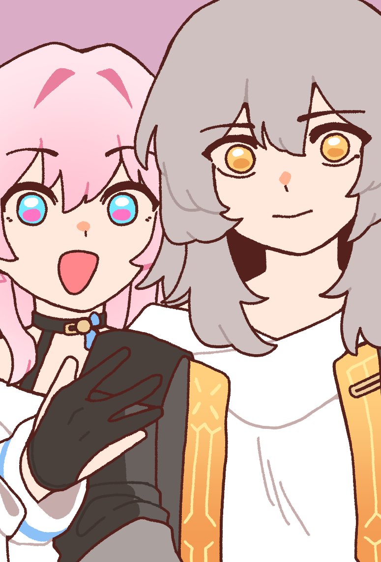 trailblazer, stelle, and march 7th (honkai and 1 more) drawn by dorkdragoon