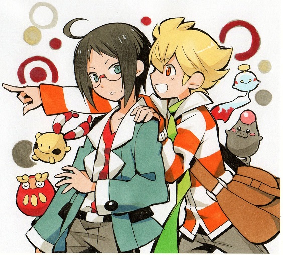 cheren, barry, chimecho, darumaka, chingling, and 1 more (pokemon and 3 more) drawn by numae_kaeru