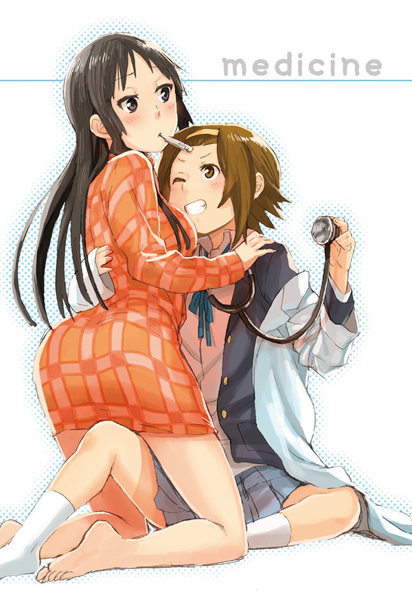 akiyama mio and tainaka ritsu (k-on!) drawn by fukutarou_(enji127)