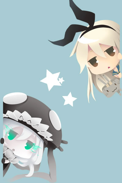 shimakaze, rensouhou-chan, and wo-class aircraft carrier (kantai collection) drawn by oze_(hexaexec)