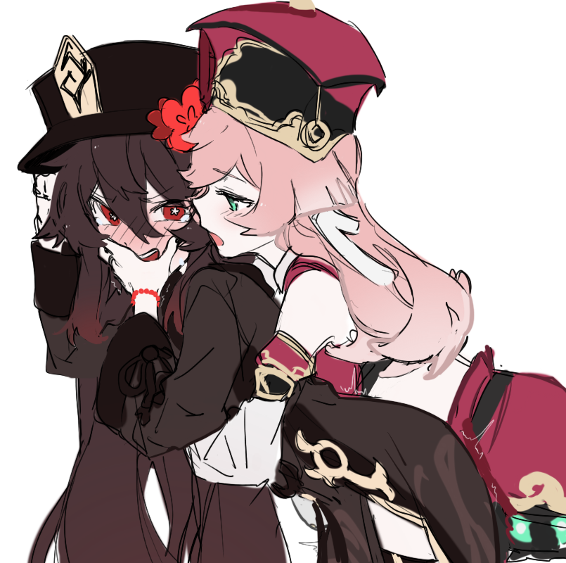 hu tao and yanfei (genshin impact) drawn by nya_huynya