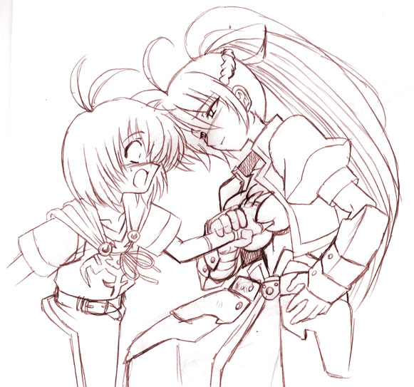signum and yuuno scrya (lyrical nanoha and 2 more)