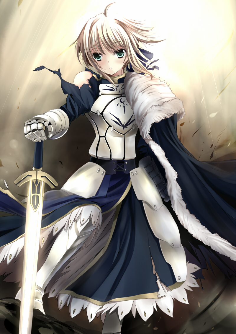 artoria pendragon and saber (fate and 1 more) drawn by xephonia