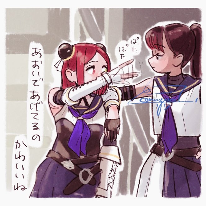shiba tomoshibi and nagasawa yuki (assault lily) drawn by komuzuka