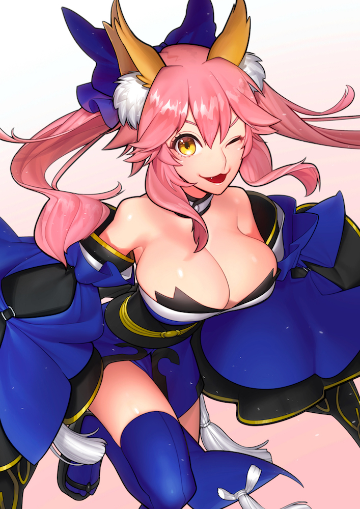 tamamo and tamamo no mae (fate and 2 more) drawn by sokuse_kienta