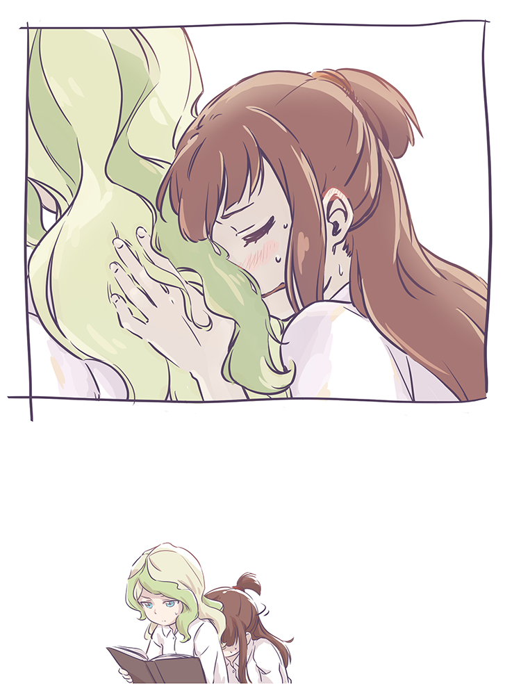 kagari atsuko and diana cavendish (little witch academia) drawn by tonton_(mathcaca24)