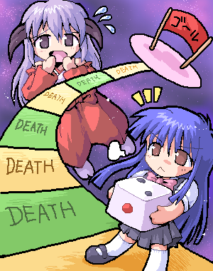 furude rika and hanyuu (higurashi no naku koro ni) drawn by kurogarasu