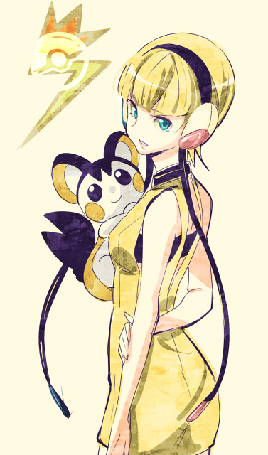 elesa and emolga (pokemon and 1 more) drawn by shuri_(84k)