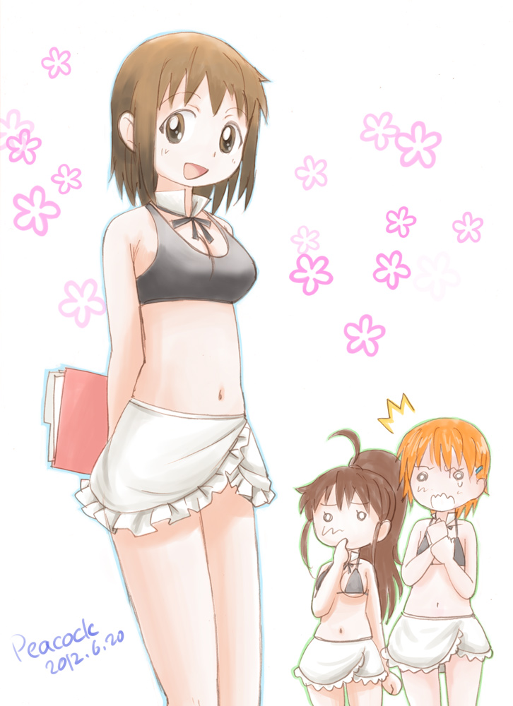 taneshima popura, inami mahiru, and takanashi nazuna (working!!) drawn by peacock_(p-location)