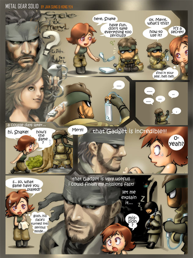 solid snake and meryl silverburgh (metal gear and 1 more)