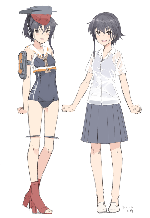 i-13 and i-14 (kantai collection) drawn by kawashina_(momen_silicon)