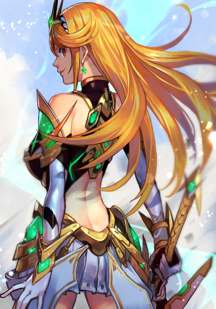 mythra (xenoblade chronicles and 1 more) drawn by hungry_clicker