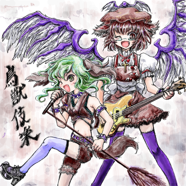 mystia lorelei and kasodani kyouko (touhou) drawn by nanashii_(soregasisan)