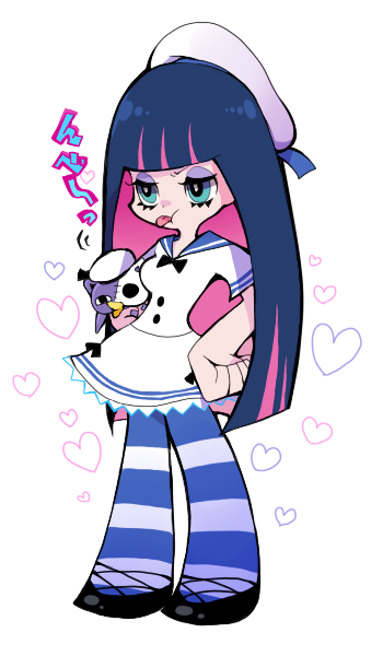stocking and honekoneko (panty & stocking with garterbelt) drawn by souno_kazuki