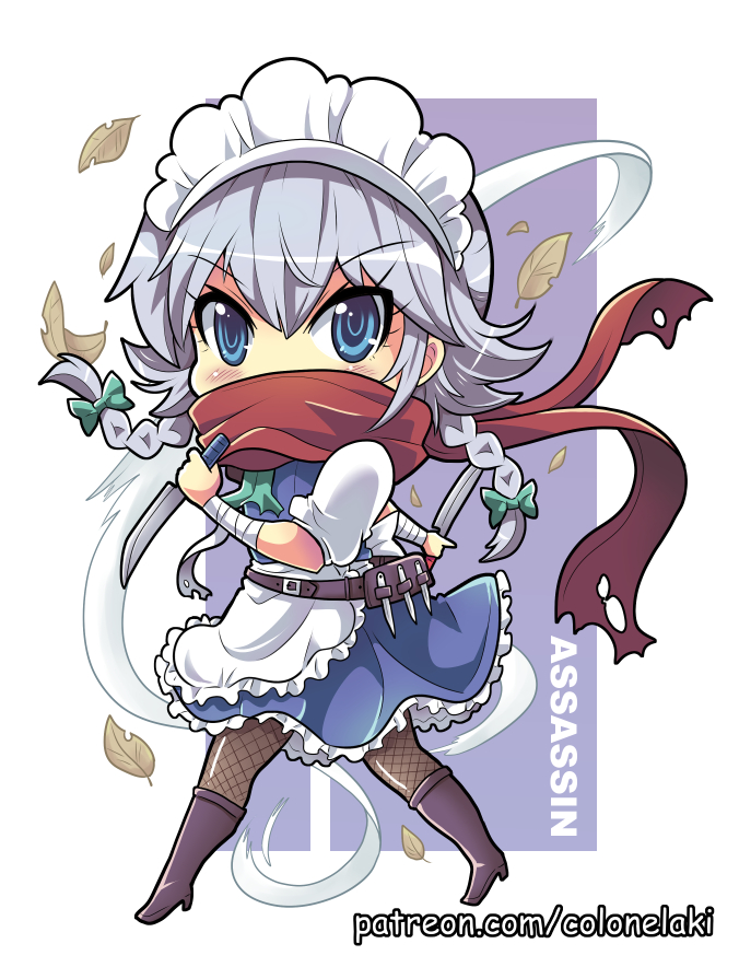 izayoi sakuya (touhou and 1 more) drawn by colonel_aki