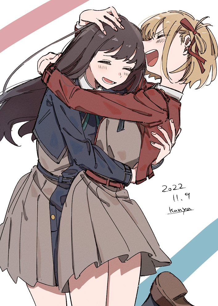nishikigi chisato and inoue takina (lycoris recoil) drawn by kanya_(asa_yake01)