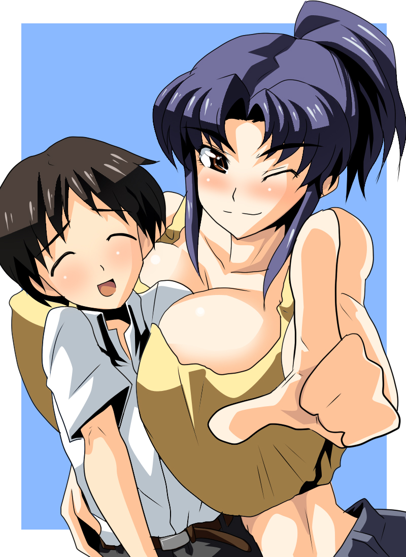 ikari shinji and katsuragi misato (neon genesis evangelion) drawn by kloah