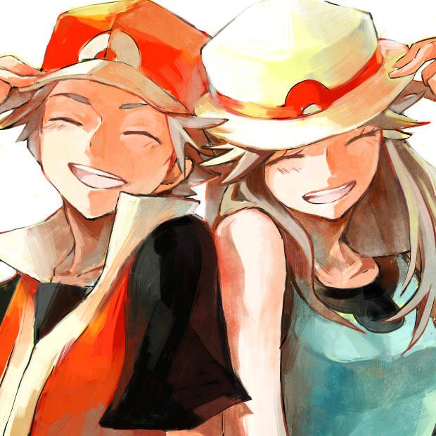 red and leaf (pokemon and 1 more) drawn by polka_polka