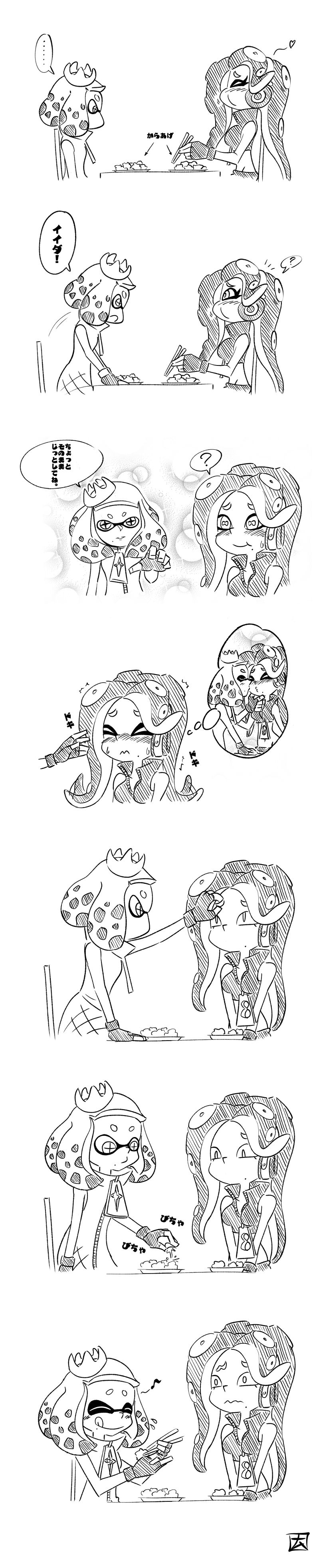 marina and pearl (splatoon and 1 more) drawn by namuro
