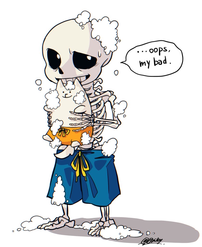sans and annoying dog (undertale) drawn by sakekuzu_no_ame