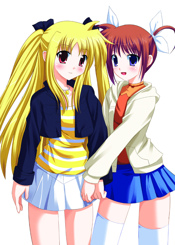 fate testarossa and takamachi nanoha (lyrical nanoha and 2 more) drawn by odayan