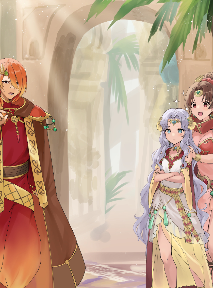 linde, sara, and luthier (fire emblem and 4 more) drawn by haru_(nakajou-28)