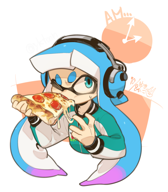 inkling player character and inkling girl (splatoon) drawn by mojaranmo