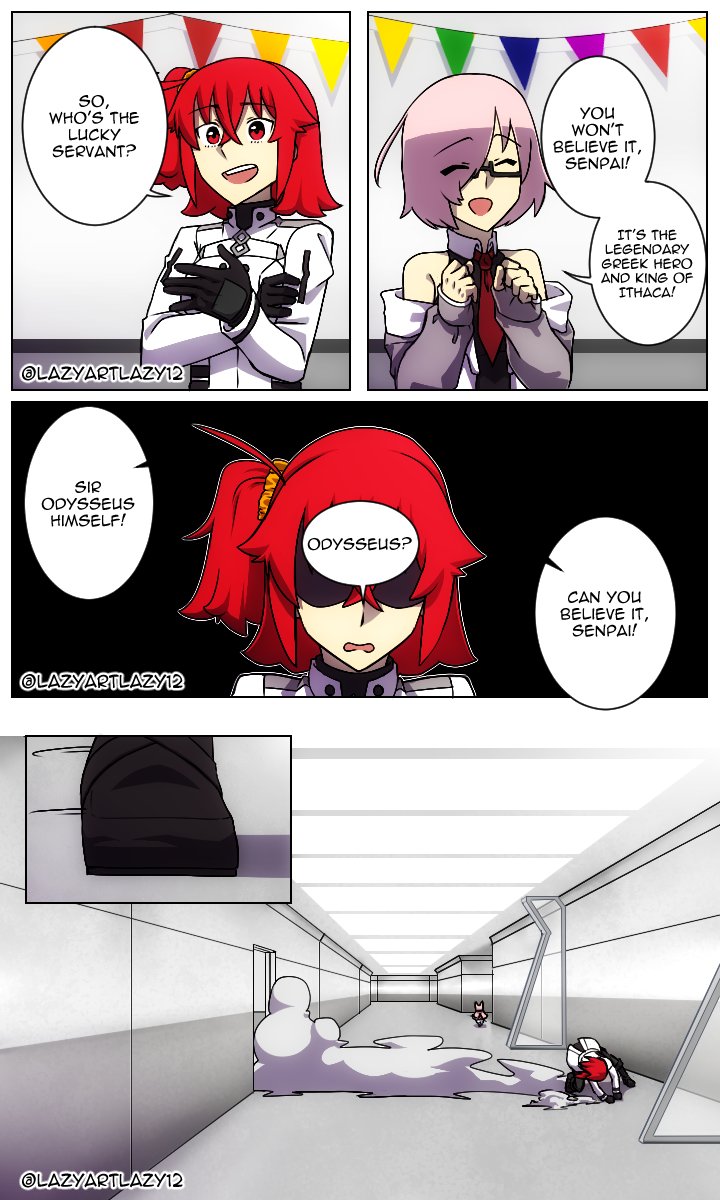 mash kyrielight, fujimaru ritsuka, and habetrot (fate and 1 more) drawn by lazyartlazy12 and tyrnickleback