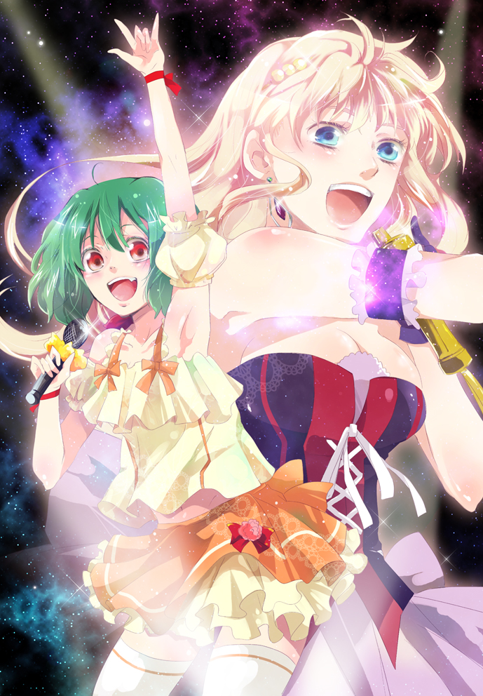 sheryl nome and ranka lee (macross and 1 more) drawn by gen_(enji)