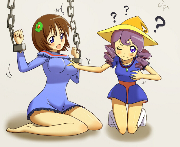 hitomi and nagisa-sensei (chargeman ken!) drawn by nikukyuu-man