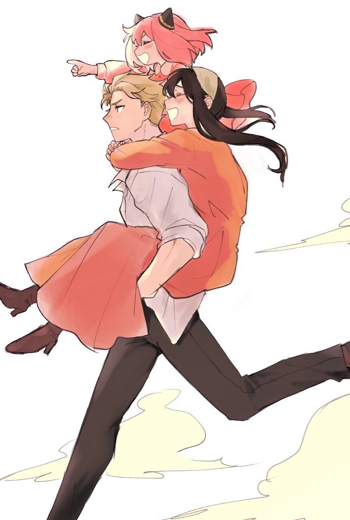 yor briar, anya, and twilight (spy x family) drawn by takotakoone