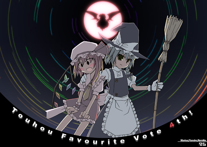 kirisame marisa, remilia scarlet, and flandre scarlet (touhou) drawn by akakage_red