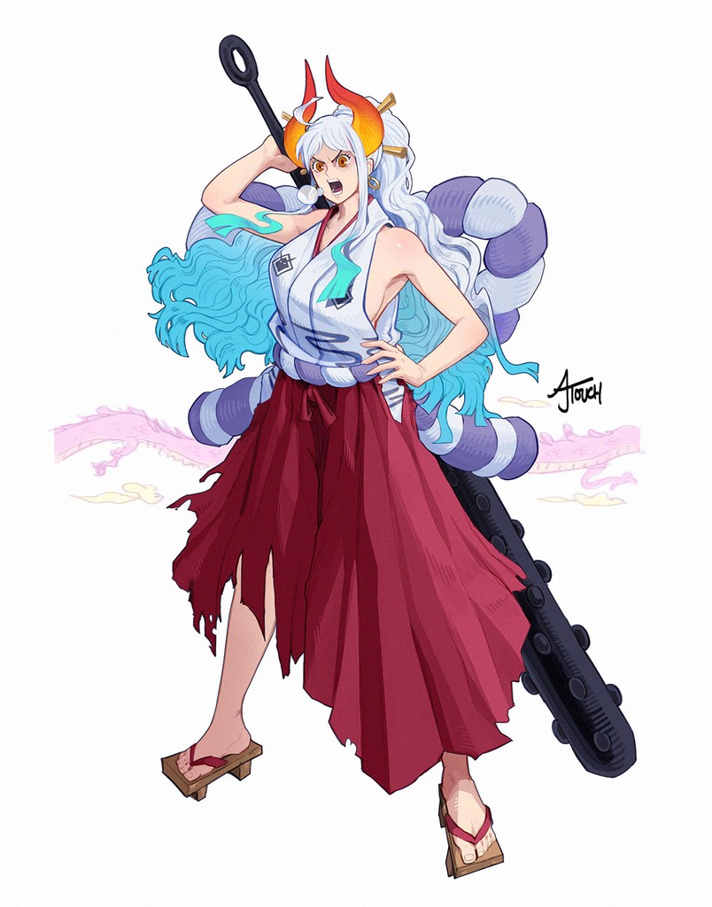 yamato and kouzuki momonosuke (one piece) drawn by aj_touch