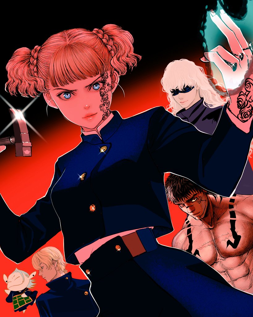 gojou satoru, fushiguro megumi, kugisaki nobara, getou suguru, ryoumen sukuna, and 5 more (jujutsu kaisen and 1 more) drawn by nisino2222