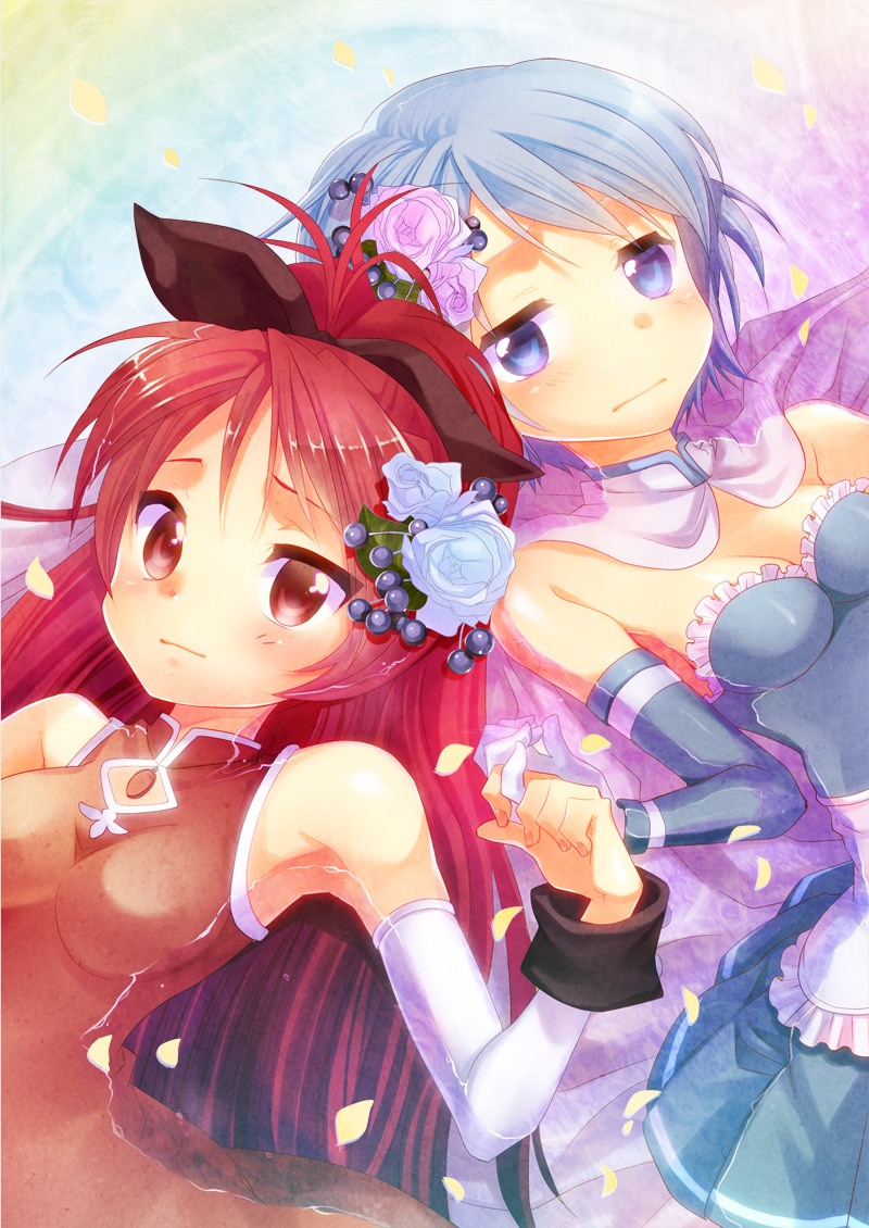 miki sayaka and sakura kyoko (mahou shoujo madoka magica) drawn by doku_ta_pepperko