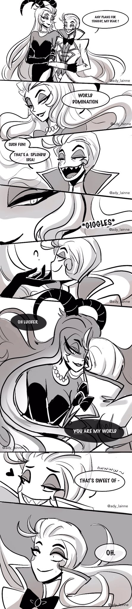 lucifer morningstar and lilith (hazbin hotel) drawn by adylaineart